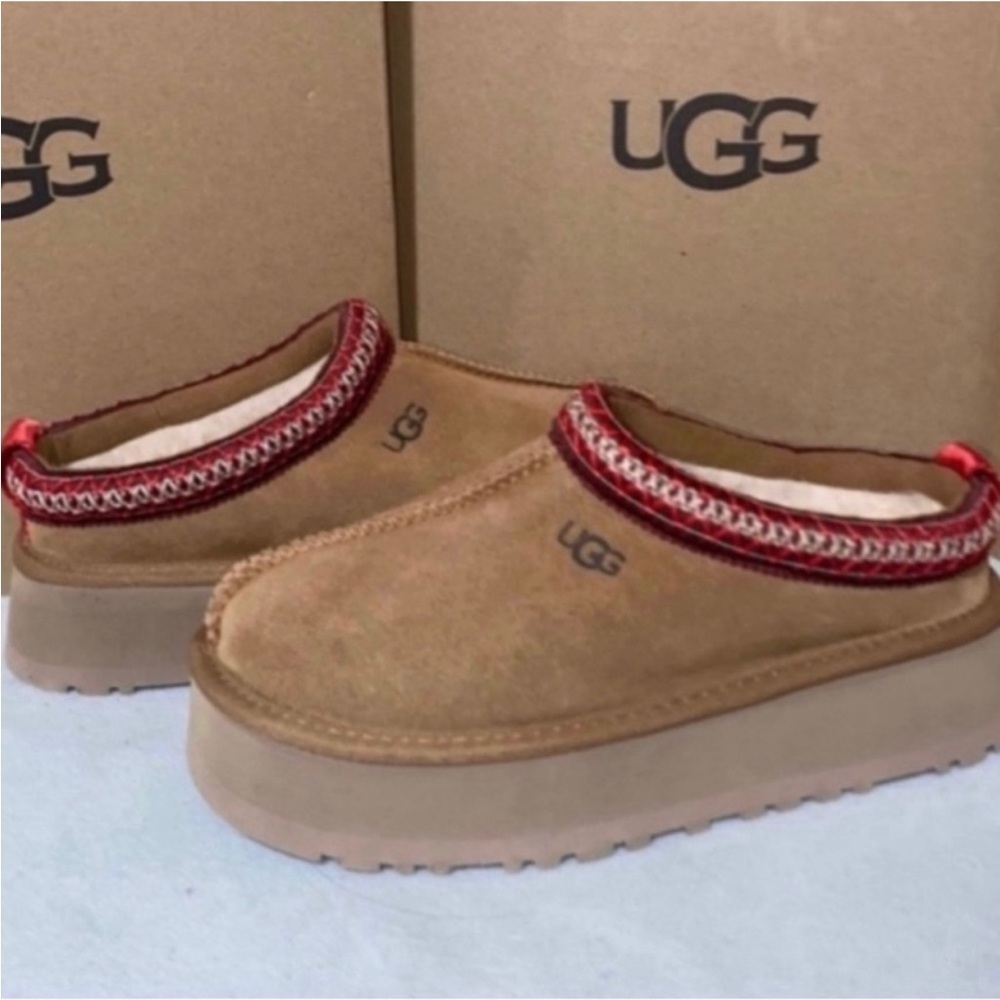 UGG Tan and Red Women's Shoes